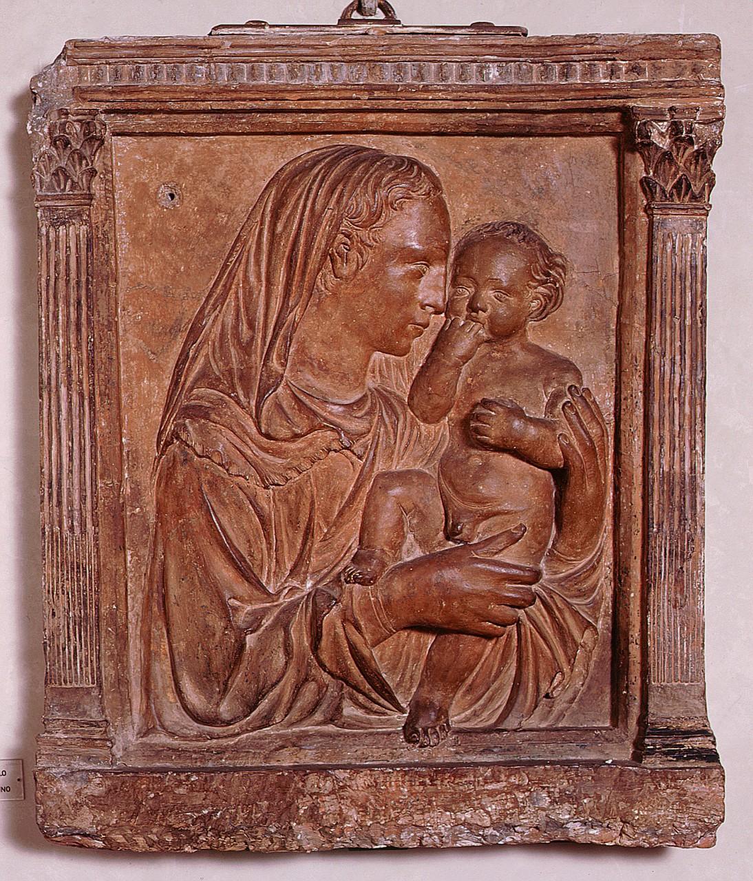 Madonna con Bambino (rilievo) di Bardi Donato detto Donatello (maniera) (sec. XV)