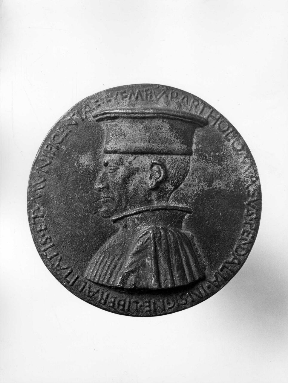 busto ritratto di Bartolomeo Pendaglia (medaglia) di Savelli Sperandio detto Sperandio da Mantova (bottega) (sec. XV)