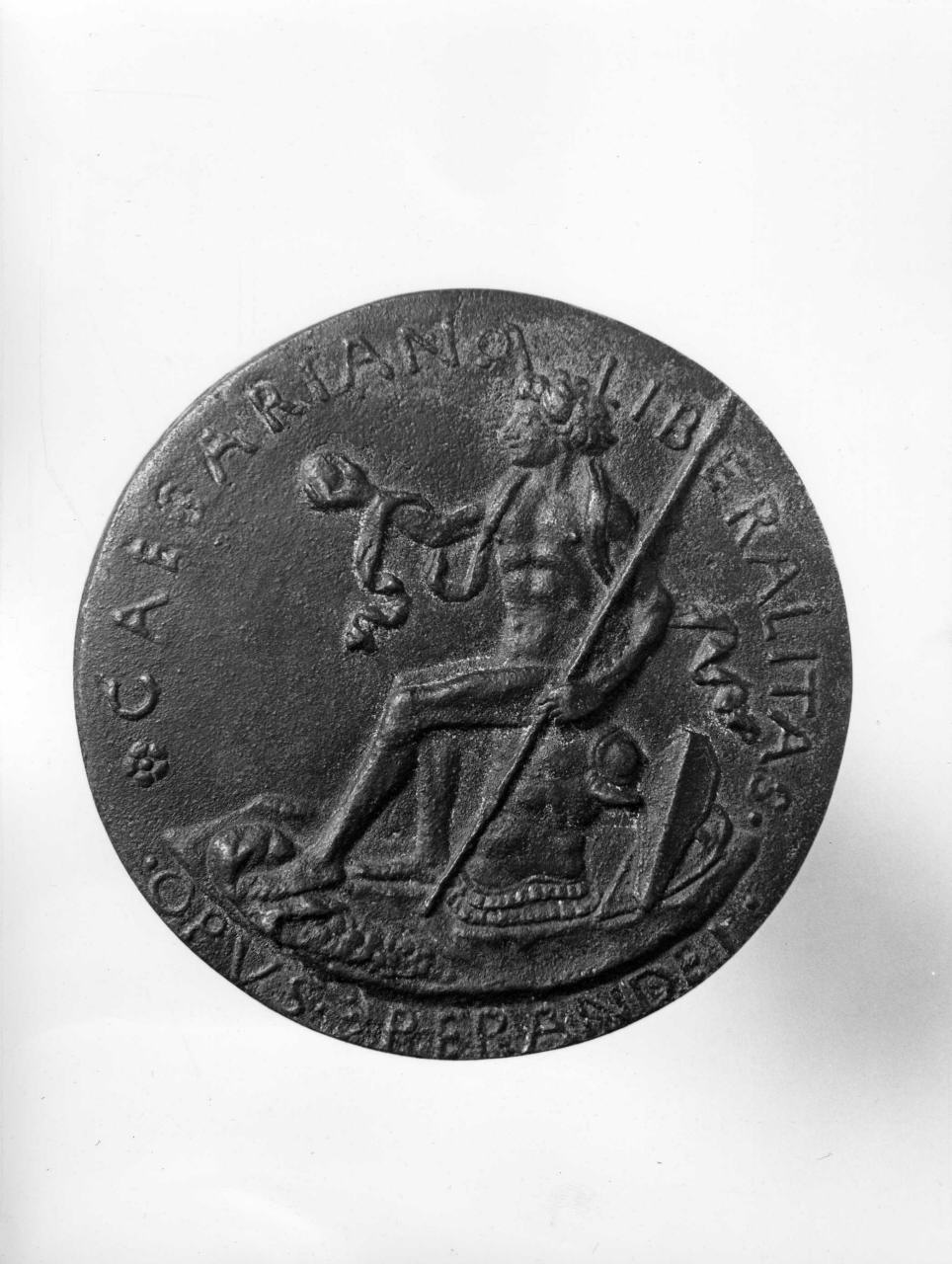 Figura allegorica maschile (medaglia) di Savelli Sperandio detto Sperandio da Mantova (bottega) (sec. XV)