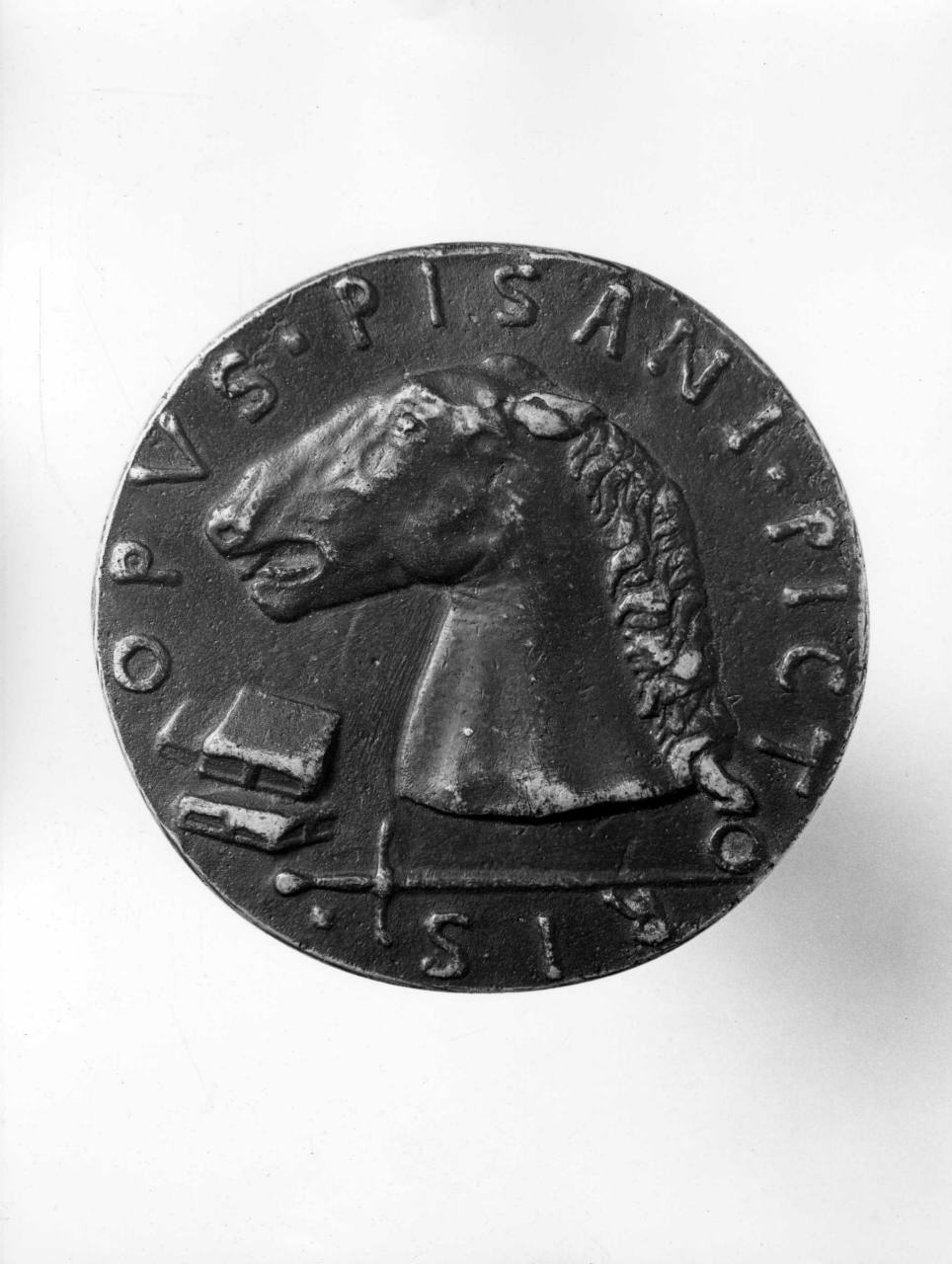 testa di cavallo (medaglia) di Pisanello (cerchia) (sec. XV)