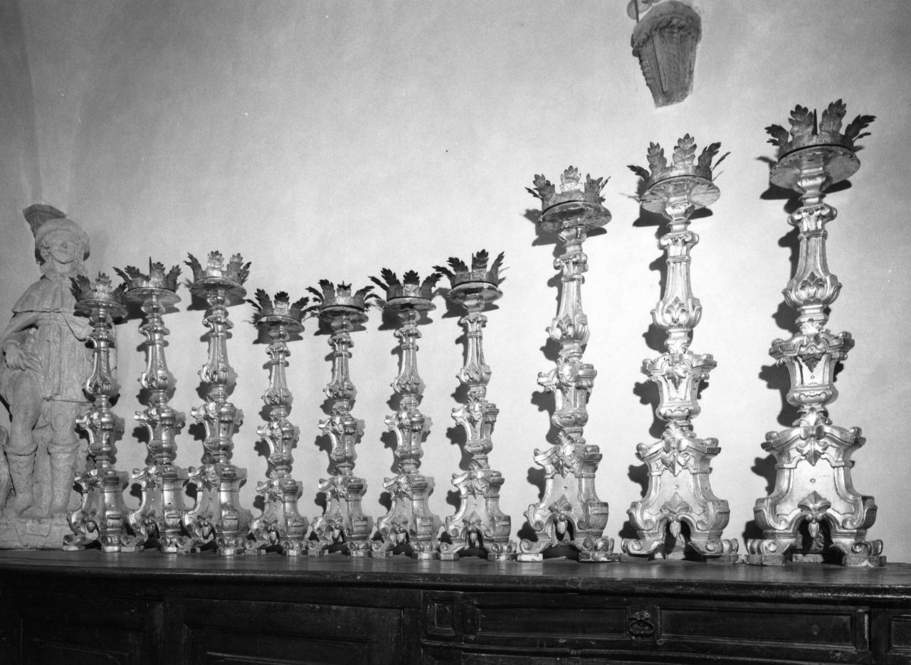 candeliere, serie - bottega toscana (metà sec. XVIII)