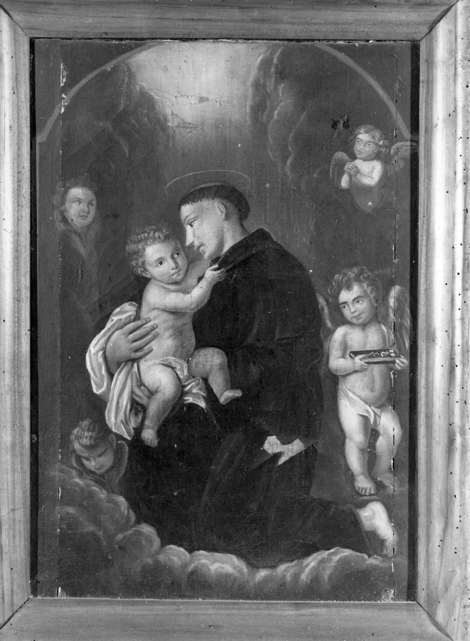 Sant'Antonio da Padova con il bambino (dipinto) - ambito toscano (metà sec. XVII)