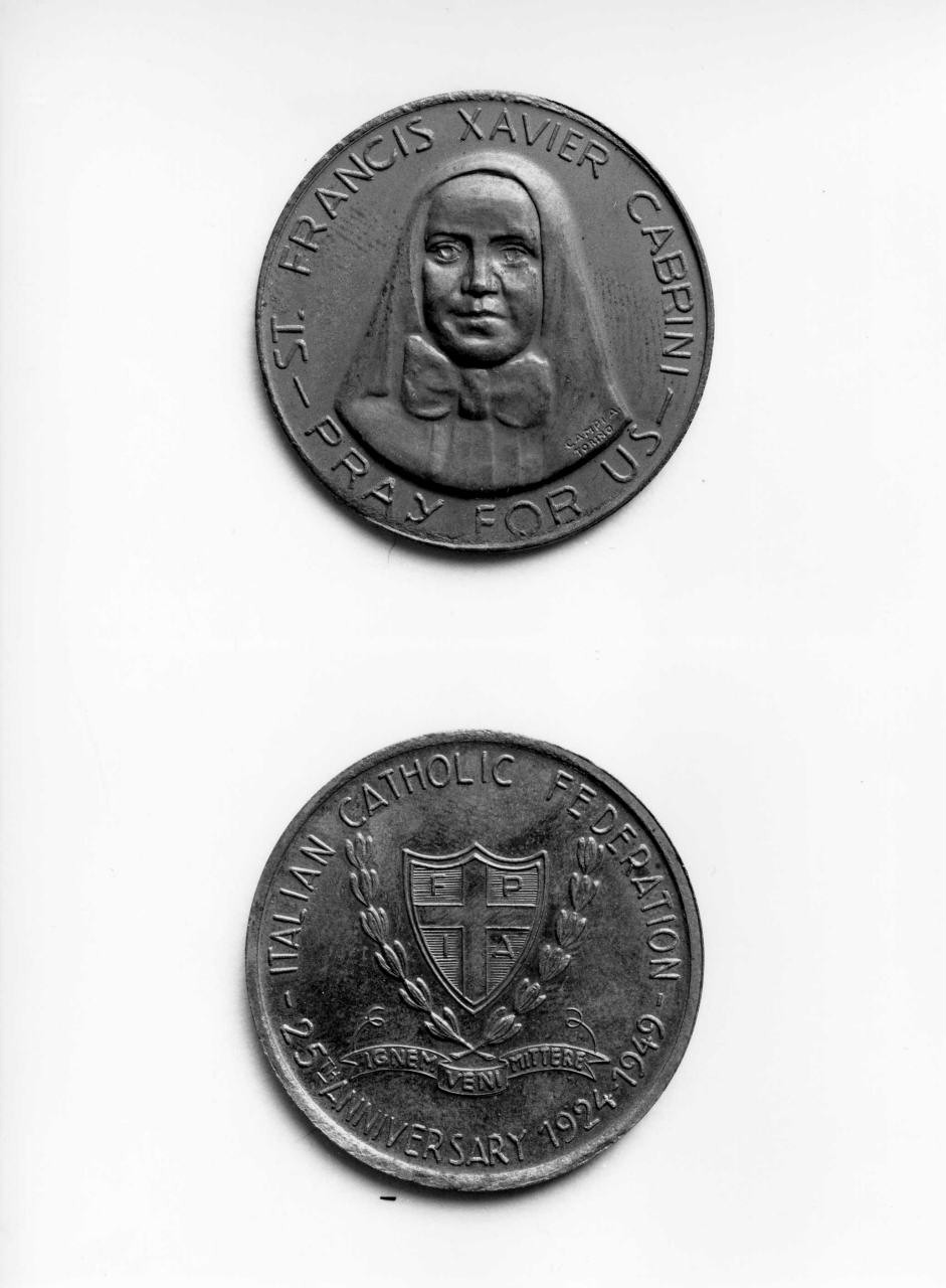 Santa Francesco Saverio Cabrini, stemma (medaglia) di Campi A (sec. XX)