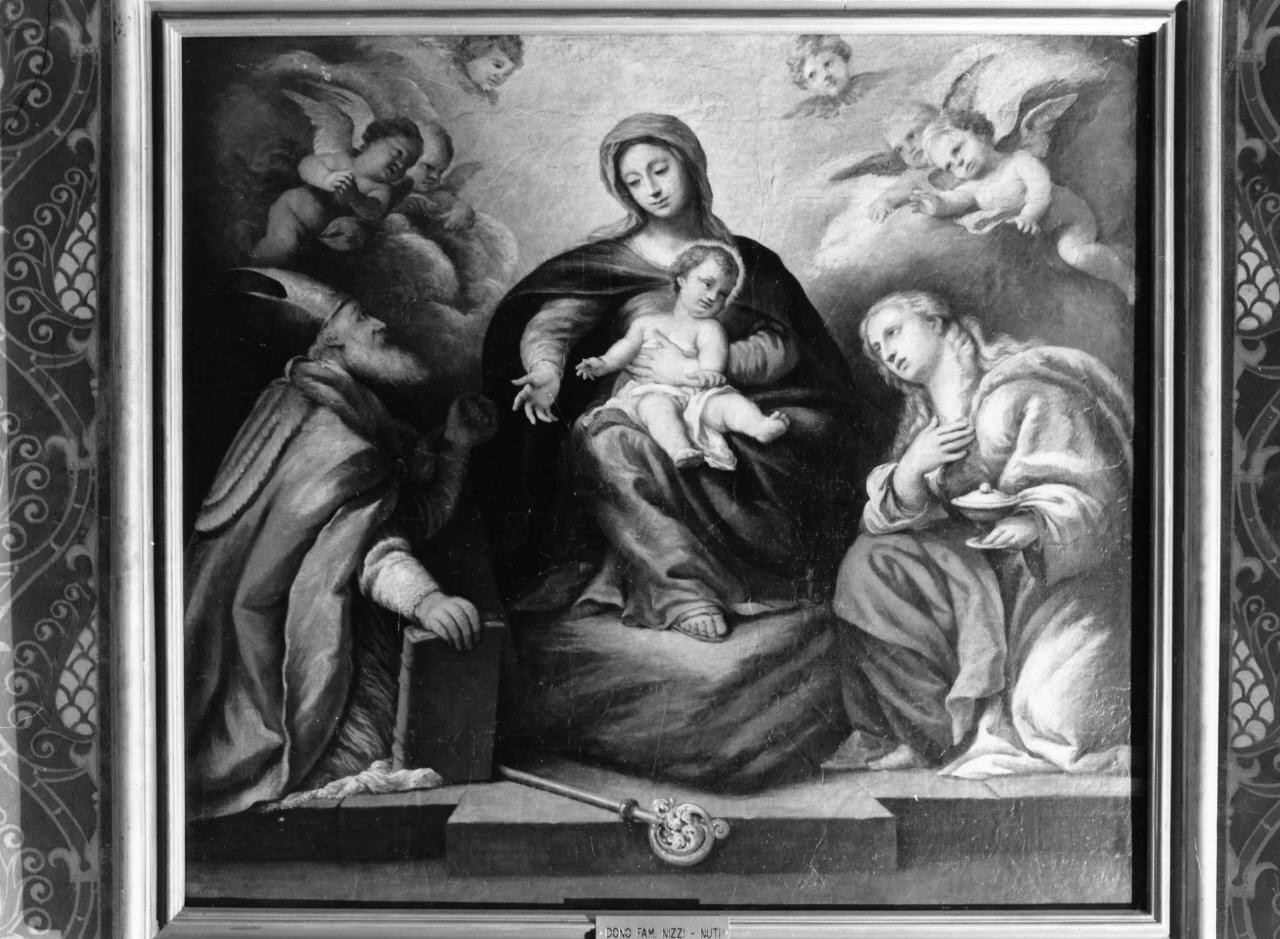 Madonna con Bambino tra Santo vescovo e Santa Maria Maddalena (dipinto) - ambito toscano (metà sec. XVII)