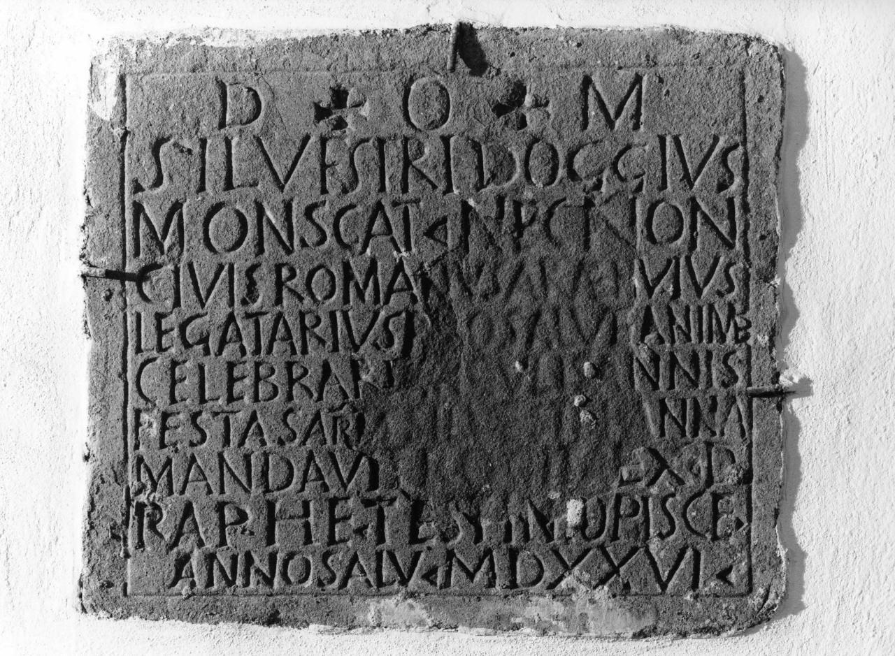 iscrizione (lapide documentaria) - bottega toscana (sec. XVI)