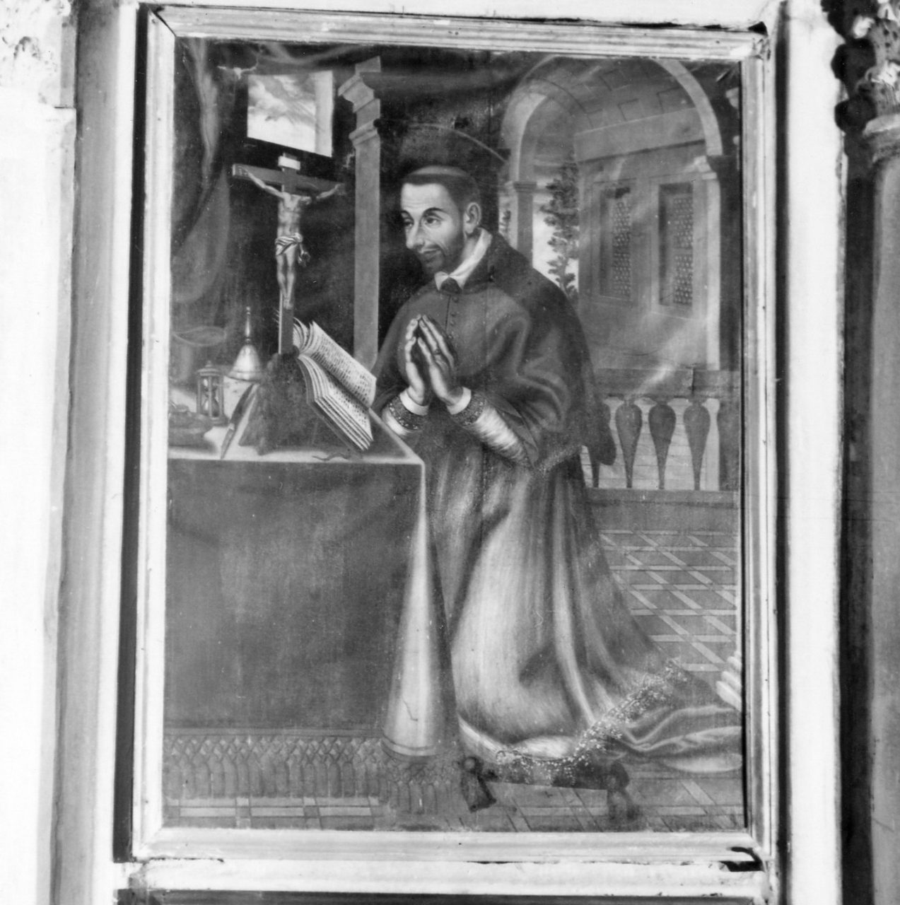 San Carlo Borromeo in meditazione (dipinto) - ambito toscano (sec. XVII)