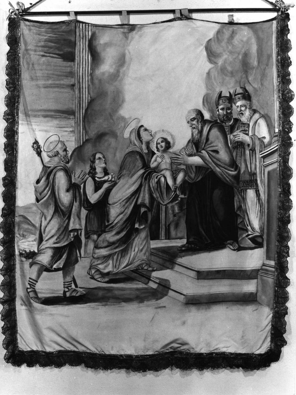 presentazione di Gesù al tempio (stendardo processionale) - manifattura pistoiese (sec. XIX)
