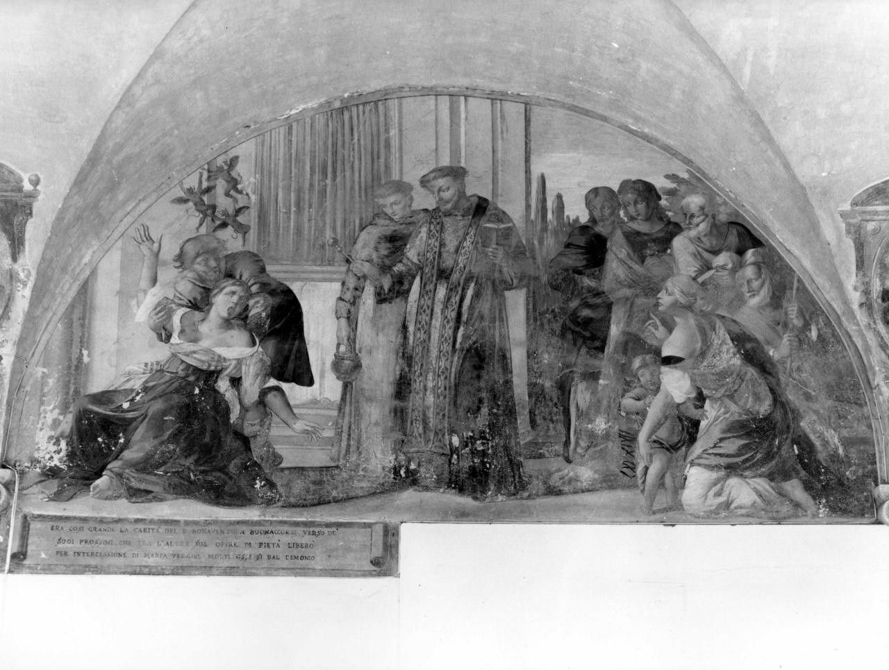 episodio della vita del Beato Buonaventura Buonaccorsi (lunetta) di Leoncini Francesco (attribuito) (sec. XVII)