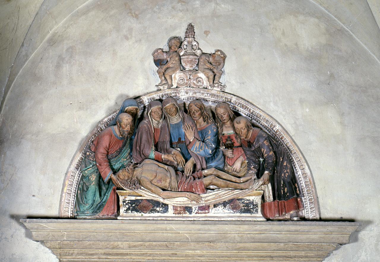 deposizione di Cristo nel sepolcro (gruppo scultoreo) di Della Robbia Giovanni (bottega) (sec. XVI)