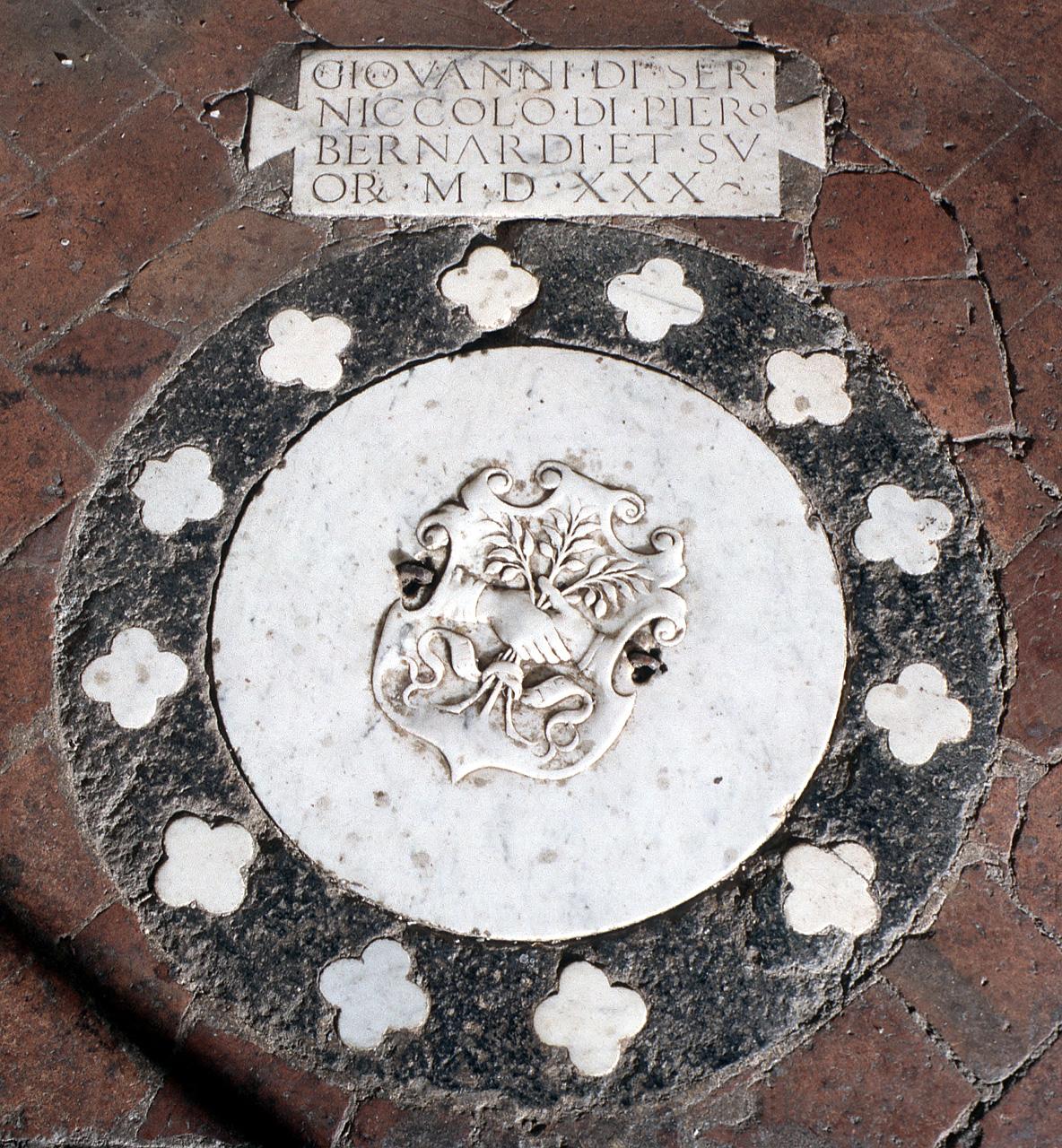 stemma gentilizio della famiglia Bernardi, decorazione geometrica (chiusino) - produzione fiorentina (sec. XVI)