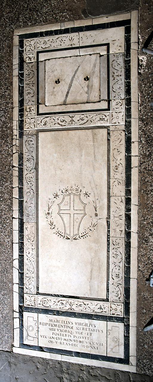stemma gentilizio della famiglia Adriani (lastra tombale) - produzione fiorentina (sec. XVI)