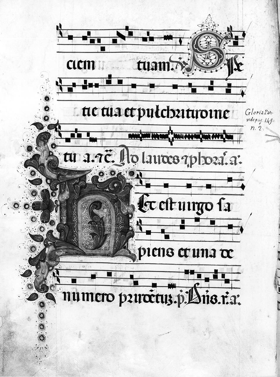 lettera H (miniatura) - ambito fiorentino (sec. XV)