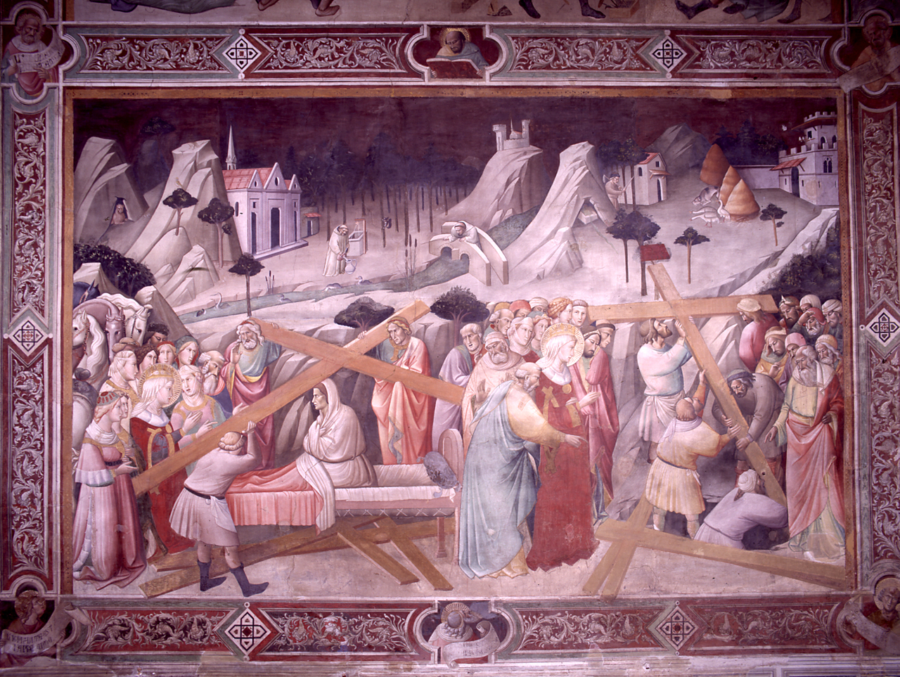 ritrovamento della vera croce e riconoscimento della vera croce (dipinto) di Gaddi Agnolo (e aiuti) (sec. XIV)