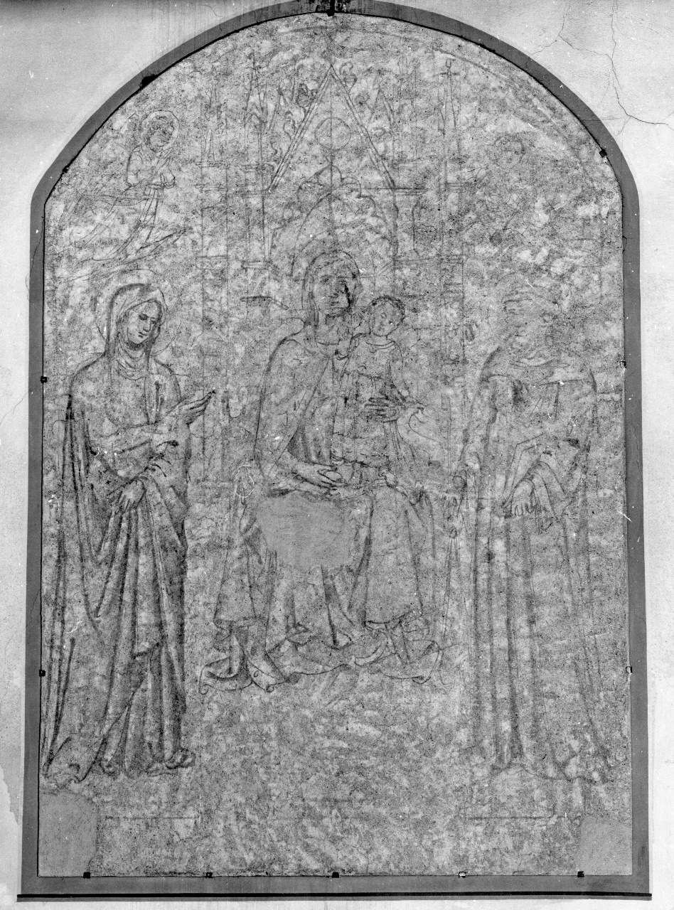 Madonna con Bambino in trono con Sant'Anna e San Leonardo (sinopia) - ambito fiorentino (sec. XV)