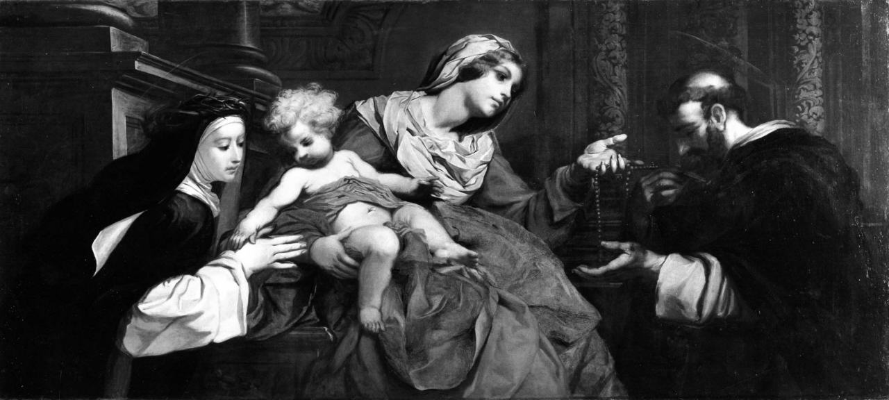 Madonna del Rosario con San Domenico e Santa Caterina da Siena (dipinto) - ambito emiliano (seconda metà sec. XVIII)