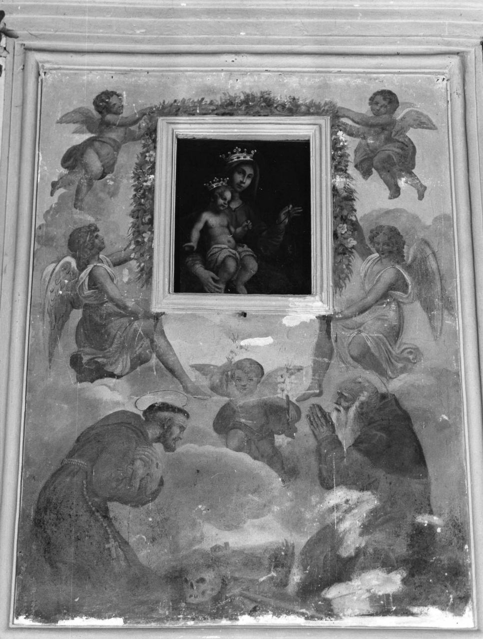 Santi adoranti e angeli (dipinto) - ambito toscano (sec. XIX)