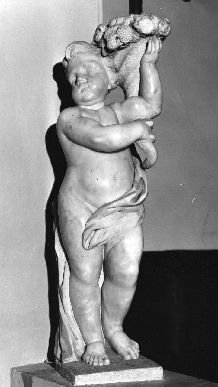 angioletto con cornucopia (scultura) - bottega toscana (fine sec. XVII)