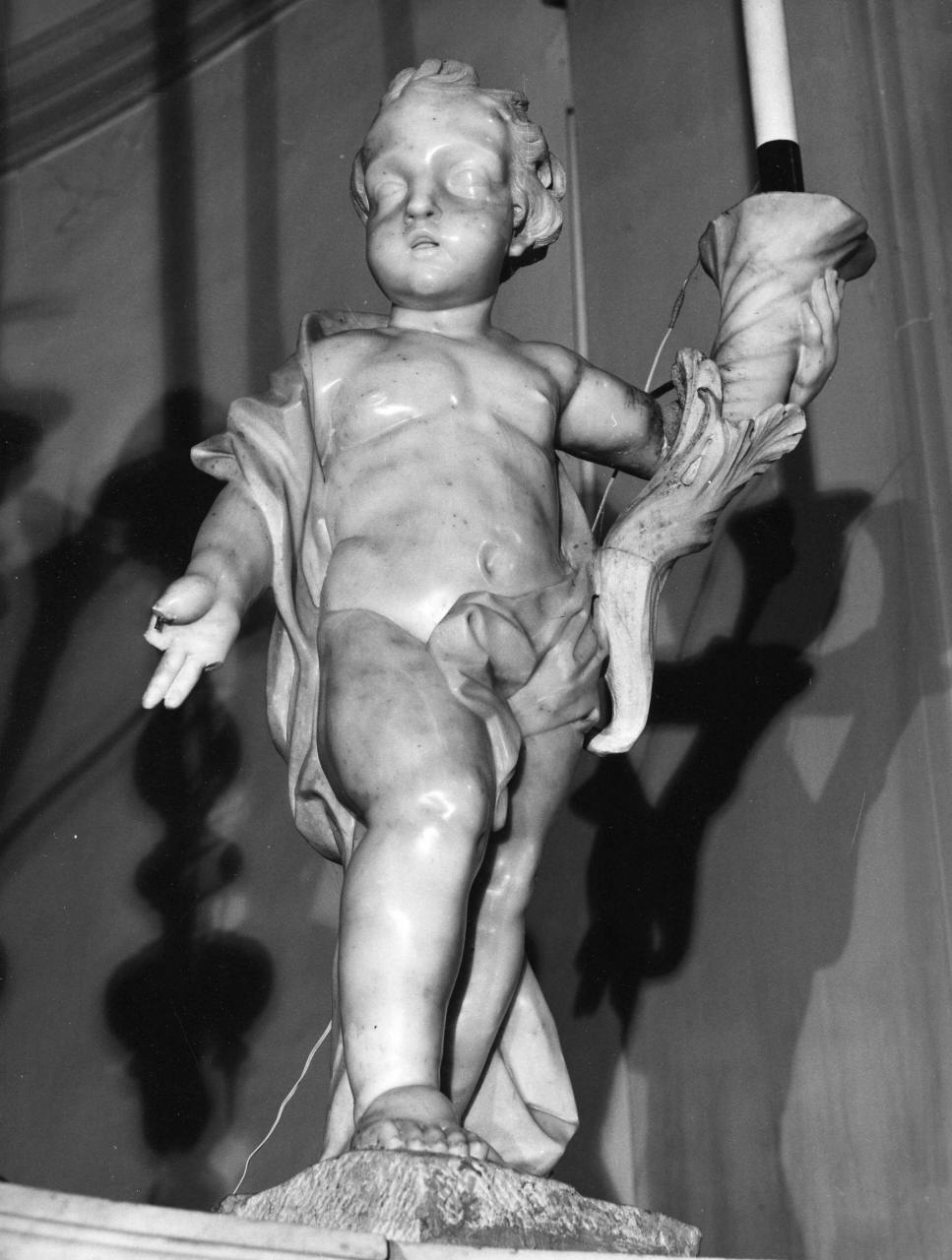 angelo reggicandelabro (scultura) - bottega toscana (sec. XVII)