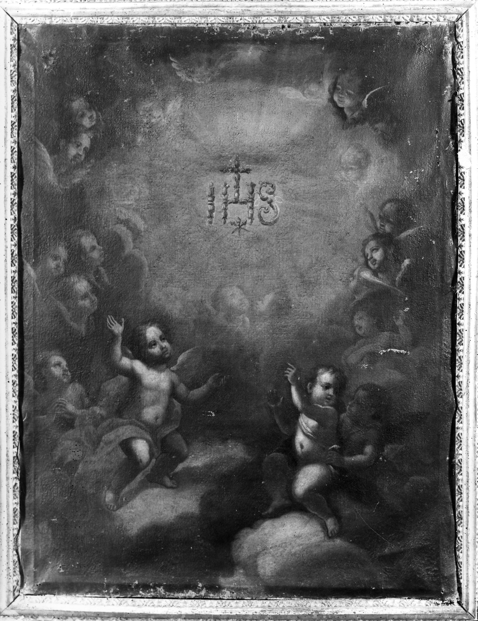 angeli e simbolo eucaristico (dipinto) - ambito toscano (sec. XVIII)