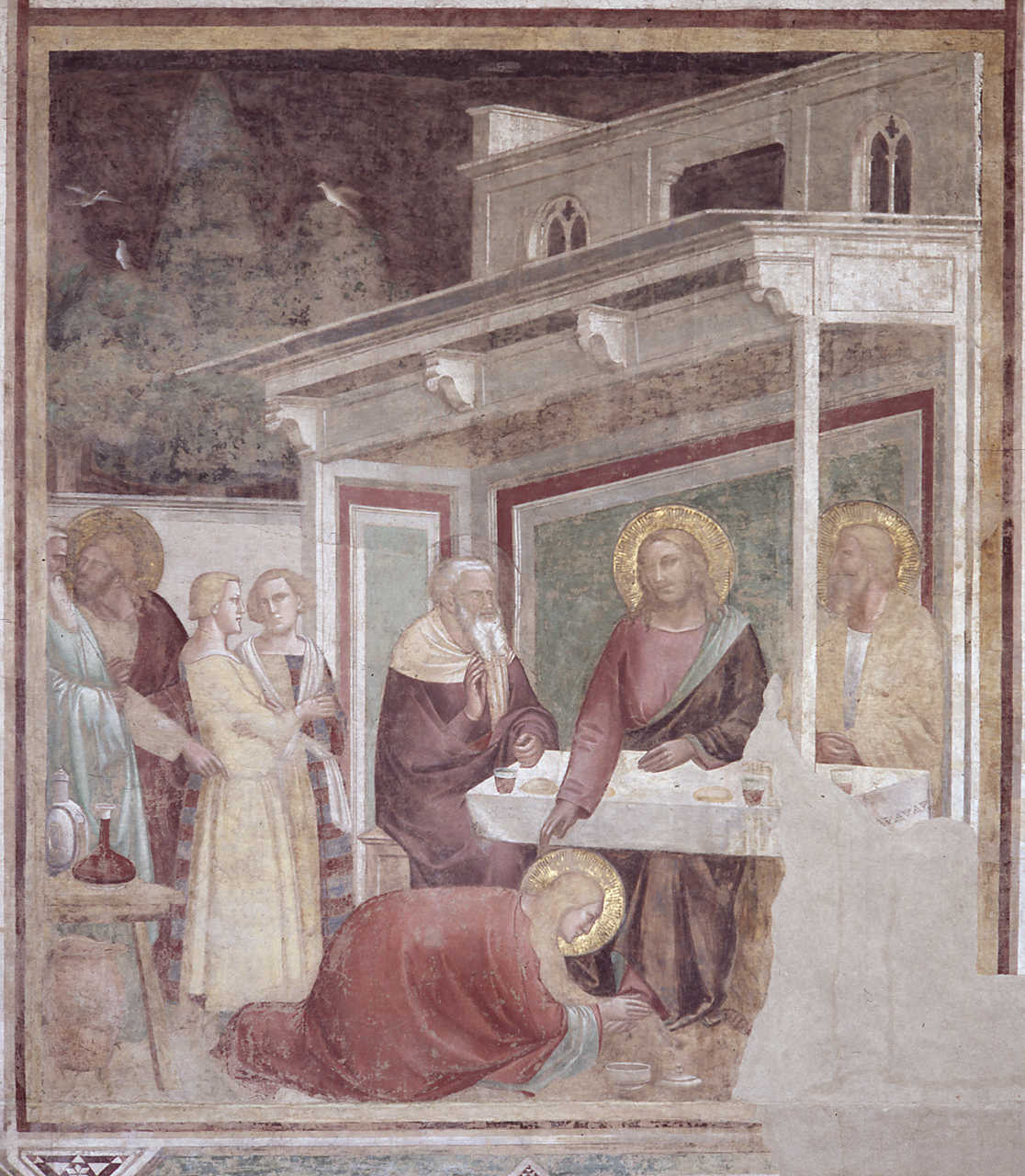 cena in casa di Simone il fariseo (dipinto) di Gaddi Taddeo (sec. XIV)