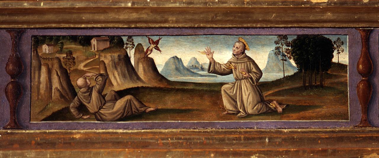San Francesco d'Assisi riceve le stimmate (scomparto di predella) di Bigordi Davide detto Davide Ghirlandaio (scuola) (fine/inizio secc. XV/ XVI)