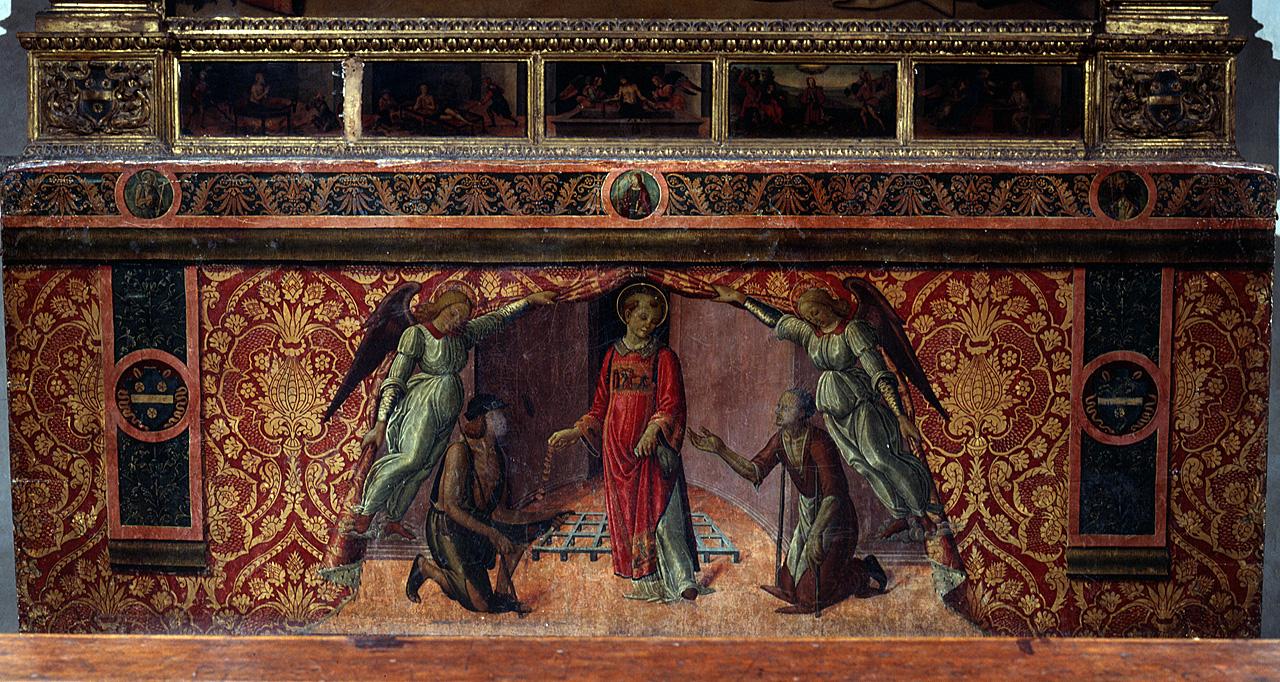 elemosina di San Lorenzo, angeli (paliotto) di Mazziere Domenico (sec. XV)