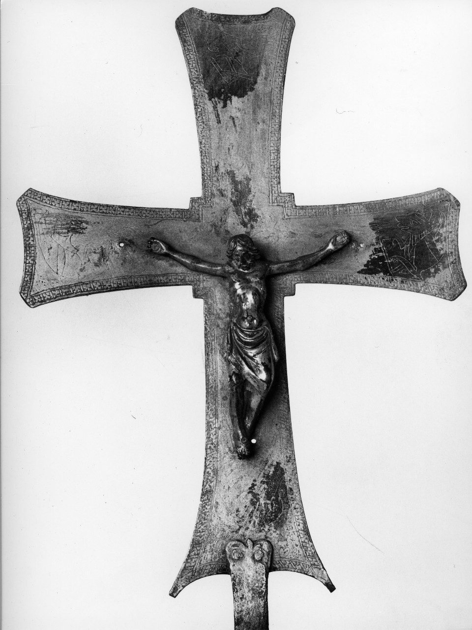 Cristo crocifisso dolente (croce processionale) - bottega toscana (seconda metà sec. XIII, sec. XV)