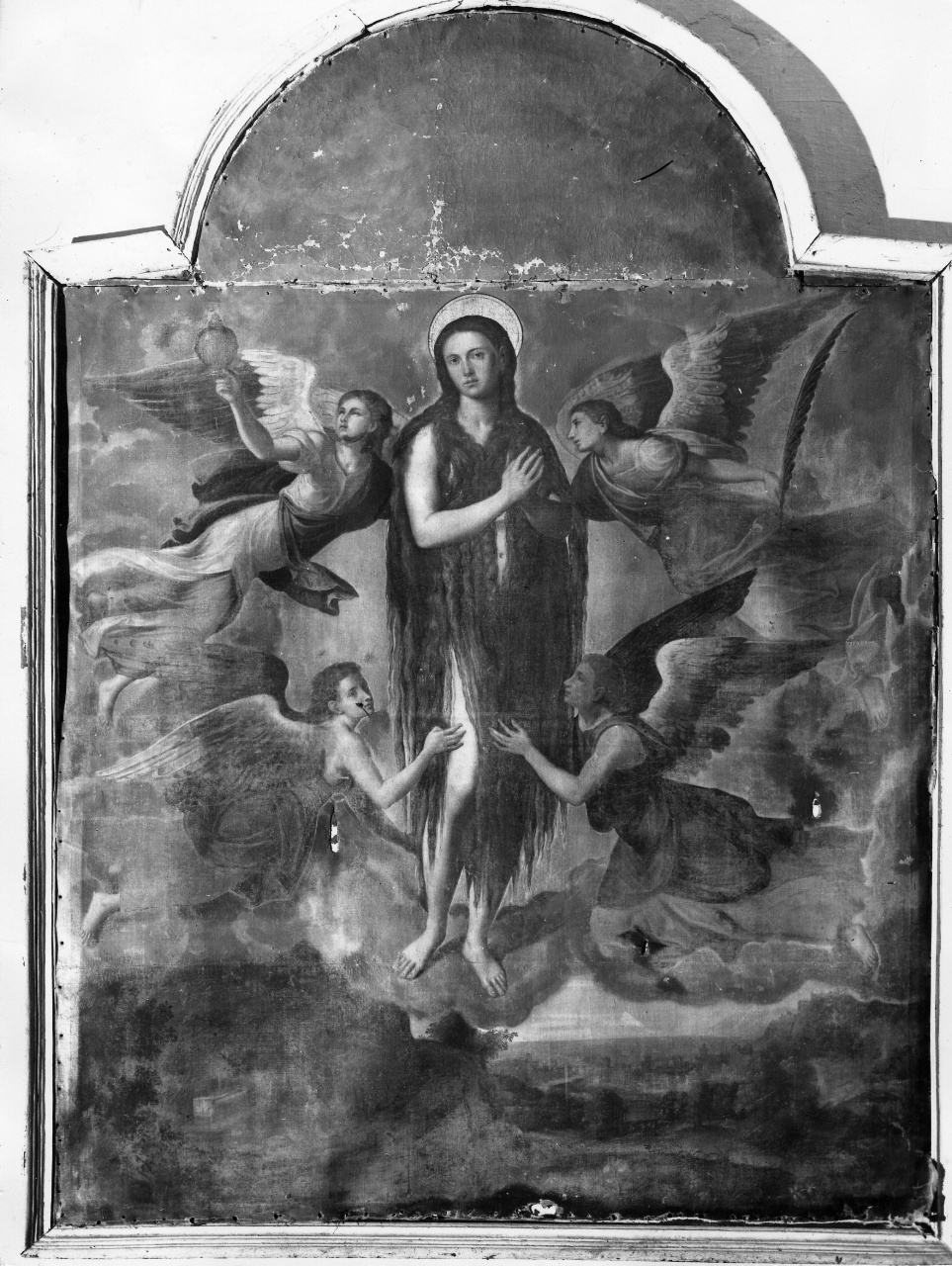 Santa Maria Maddalena portata in cielo dagli angeli (dipinto) - ambito toscano (inizio sec. XVII)