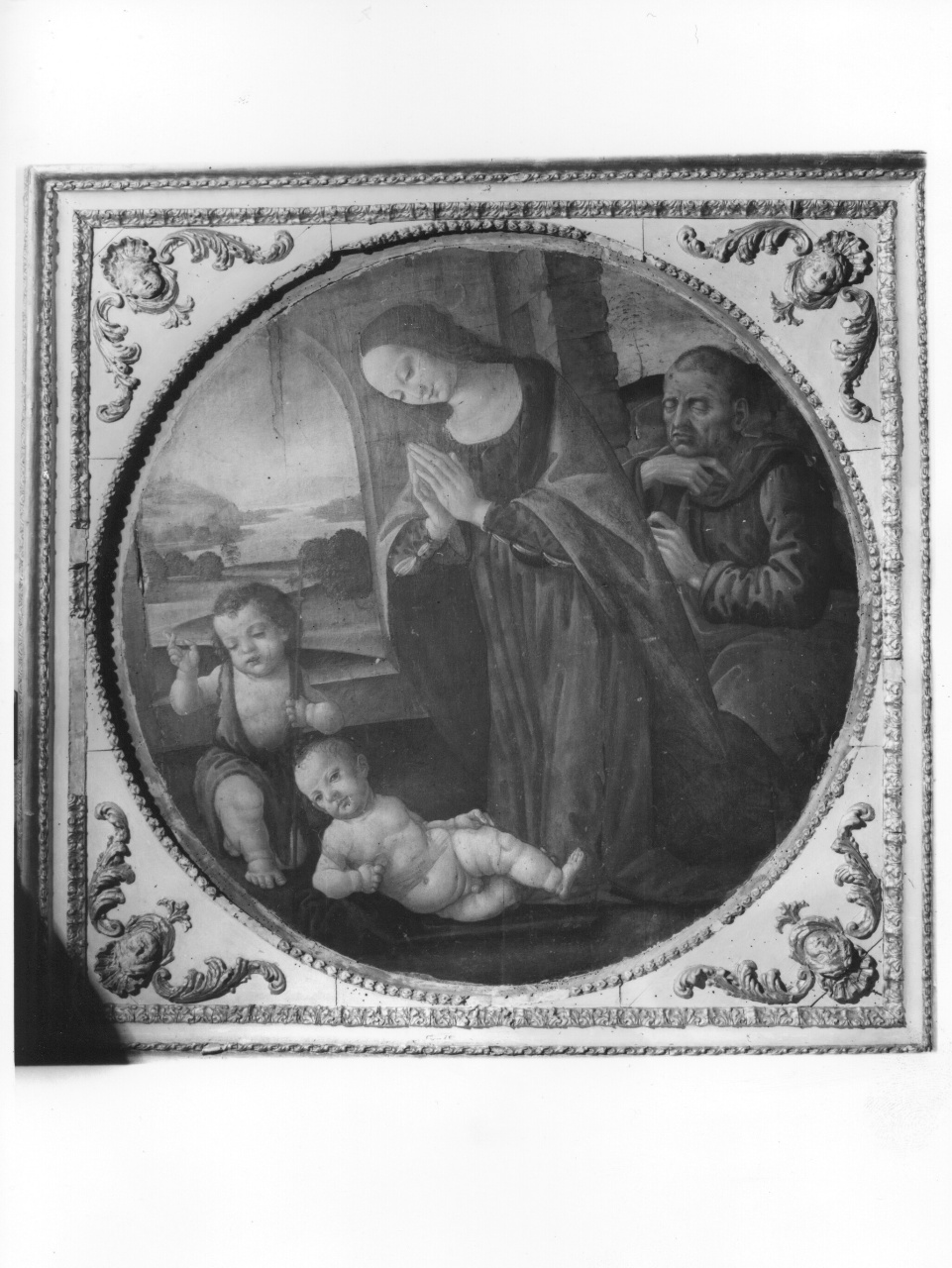 Madonna con Bambino San Giovannino e San Giuseppe (dipinto) - ambito toscano (sec. XVI)