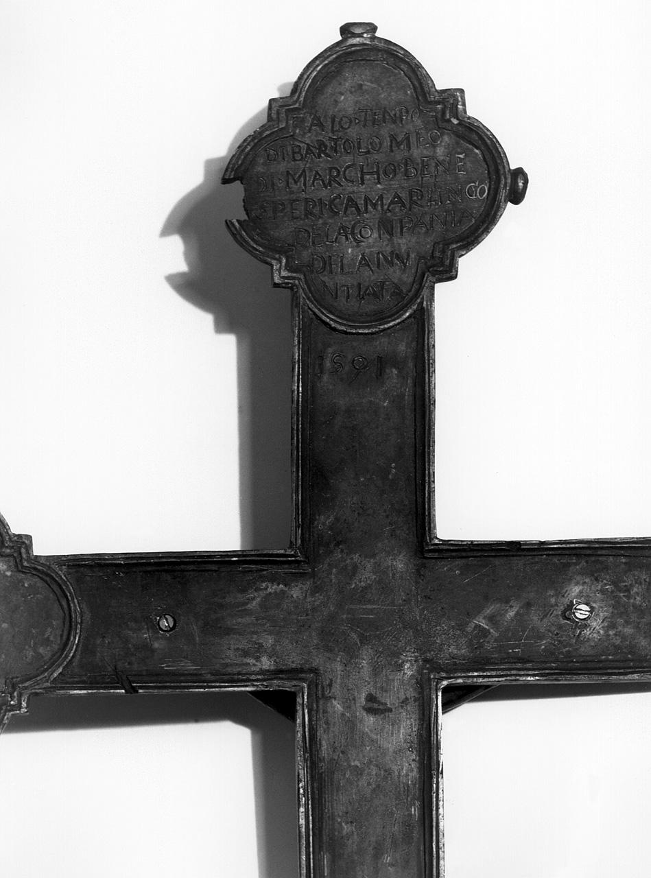Cristo crocifisso dolente (croce processionale) - bottega pistoiese (sec. XVI)