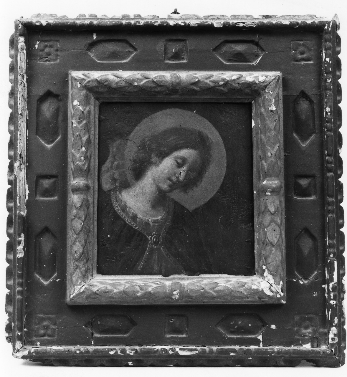 busto dell'angelo annunciante (dipinto) - ambito toscano (sec. XVII)