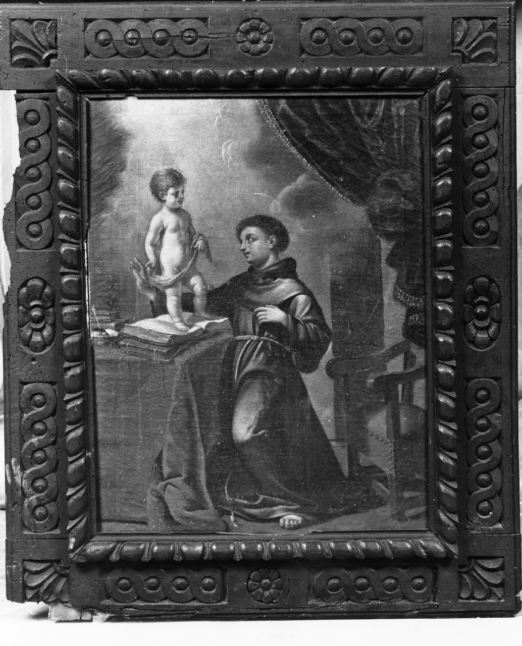 apparizione di Gesù Bambino a Sant'Antonio da Padova (dipinto) - ambito toscano (sec. XVII)