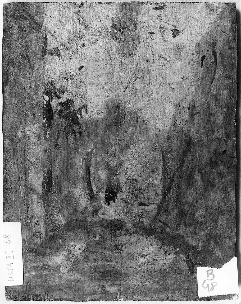 veduta di strada / ritratto di donna (dipinto) - ambito romano (ultimo quarto sec. XIX)