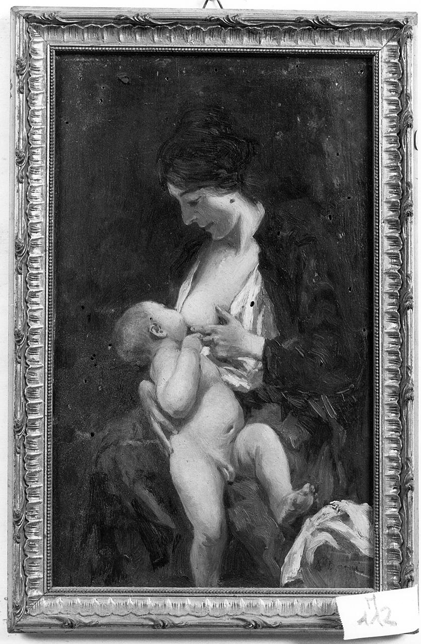 figura femminile che allatta (dipinto) di Daini Augusto (fine/inizio secc. XIX/ XX)
