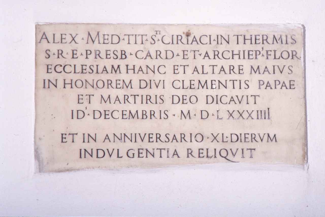 lapide commemorativa - bottega fiorentina (sec. XVI)