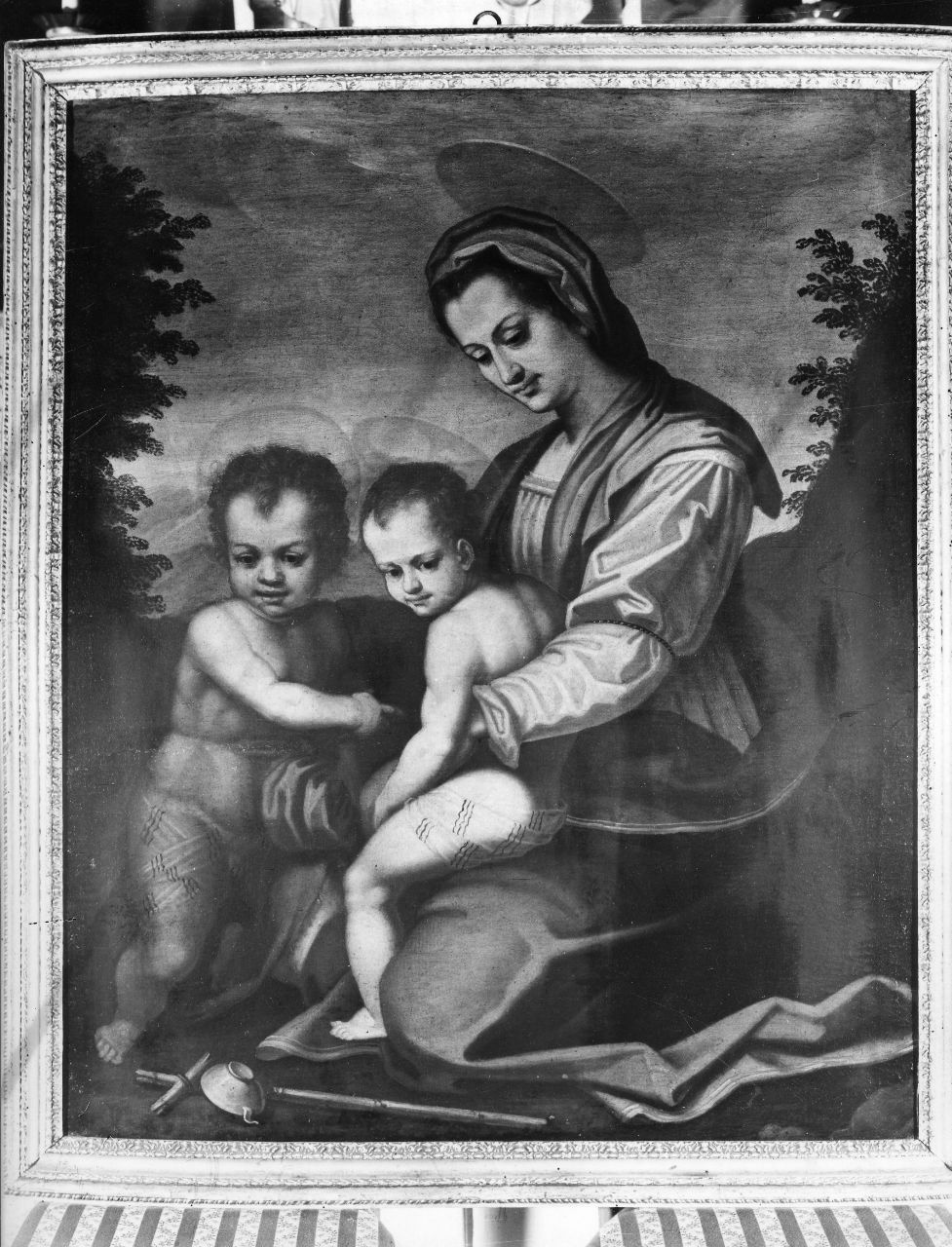 Madonna con Bambino e San Giovannino (dipinto) - ambito fiorentino (sec. XVII)