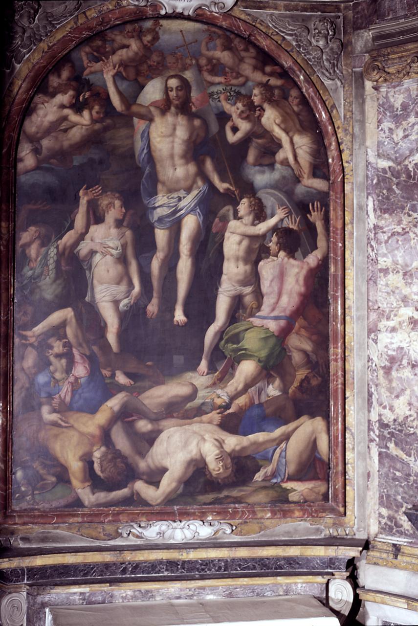 resurrezione di Cristo (dipinto) di Allori Agnolo detto Bronzino (sec. XVI)