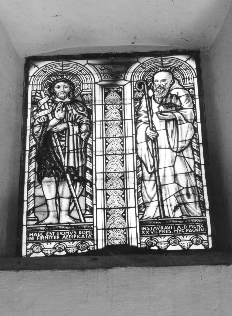 San Giovanni Battista e San Romualdo (vetrata) - bottega fiorentina (sec. XX)
