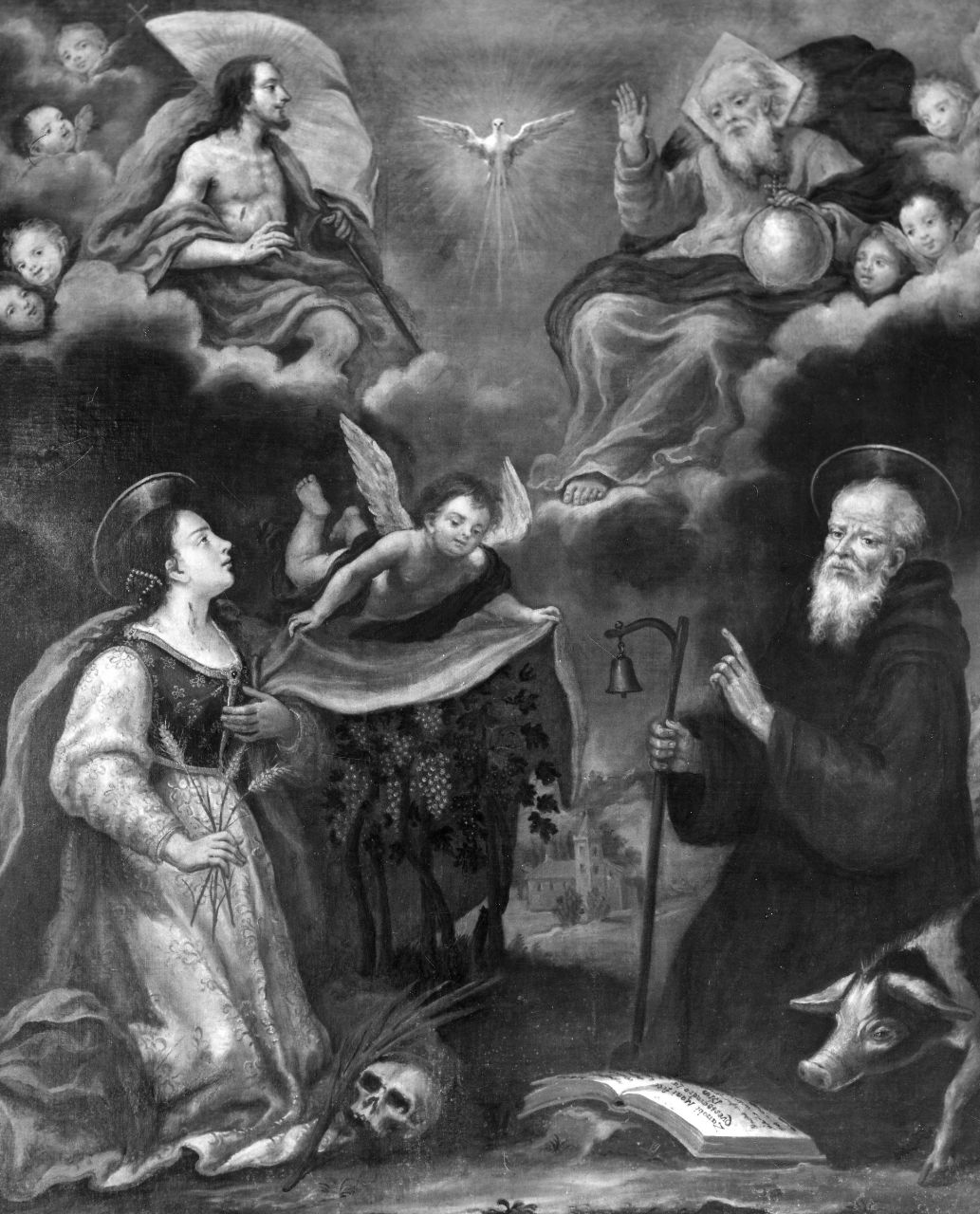 Santissima Trinità, Sant'Antonio e Santa Cristina (dipinto) di Mani Zanobi (sec. XVIII)