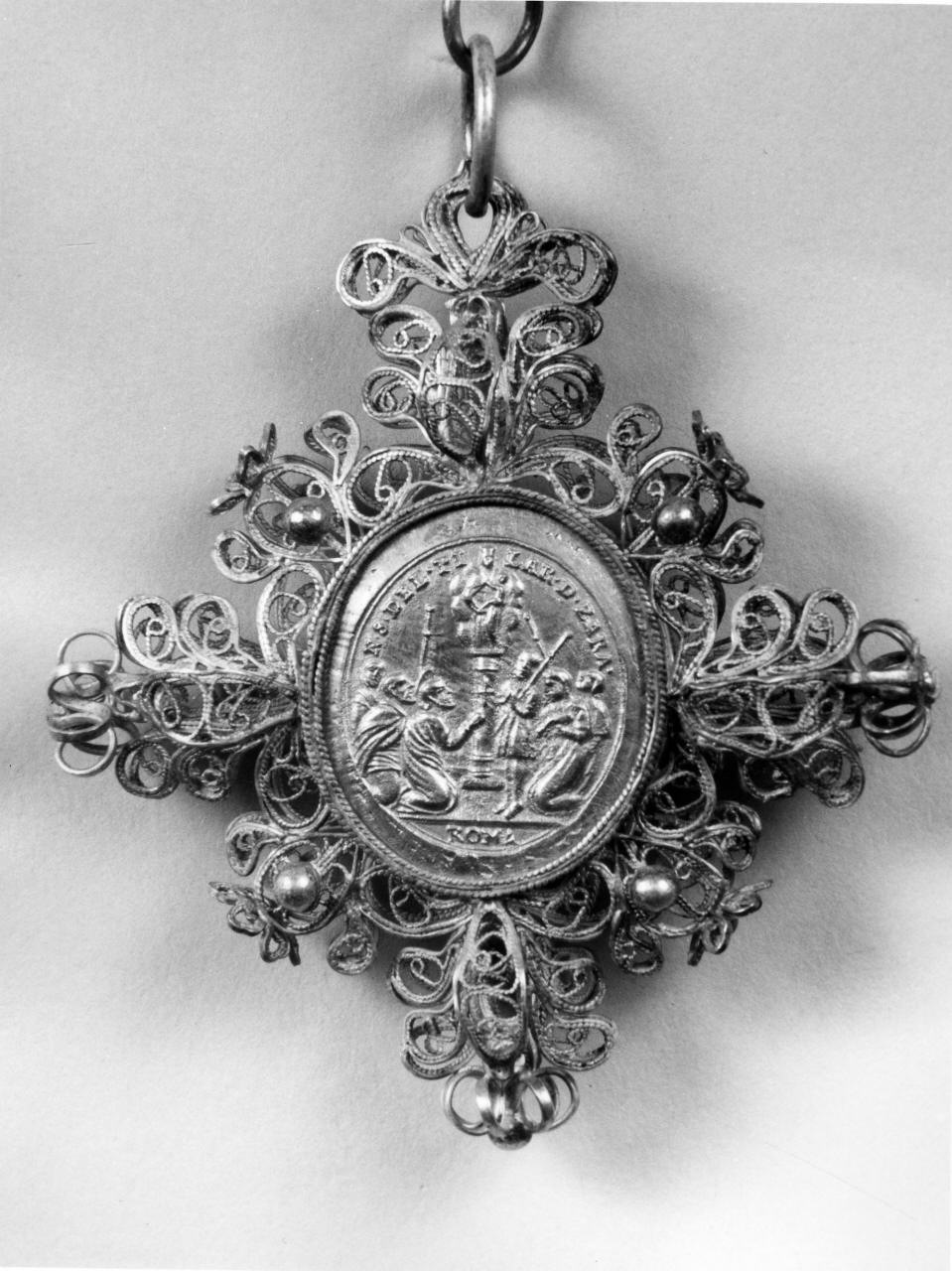Madonna del Pilar e Madonna de Tre Meda (medaglia devozionale) - bottega romana (prima metà sec. XIX)