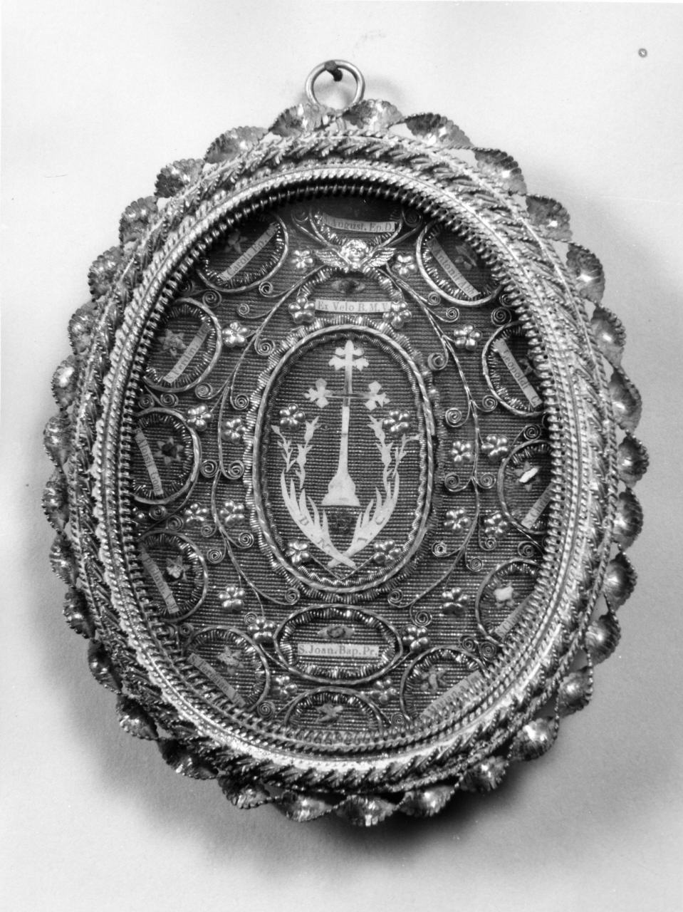 reliquiario a capsula - a medaglione - produzione italiana (prima metà sec. XIX)