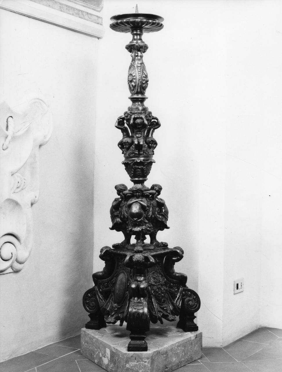 candelabro, serie - bottega lombardo-veneto (seconda metà sec. XVII)