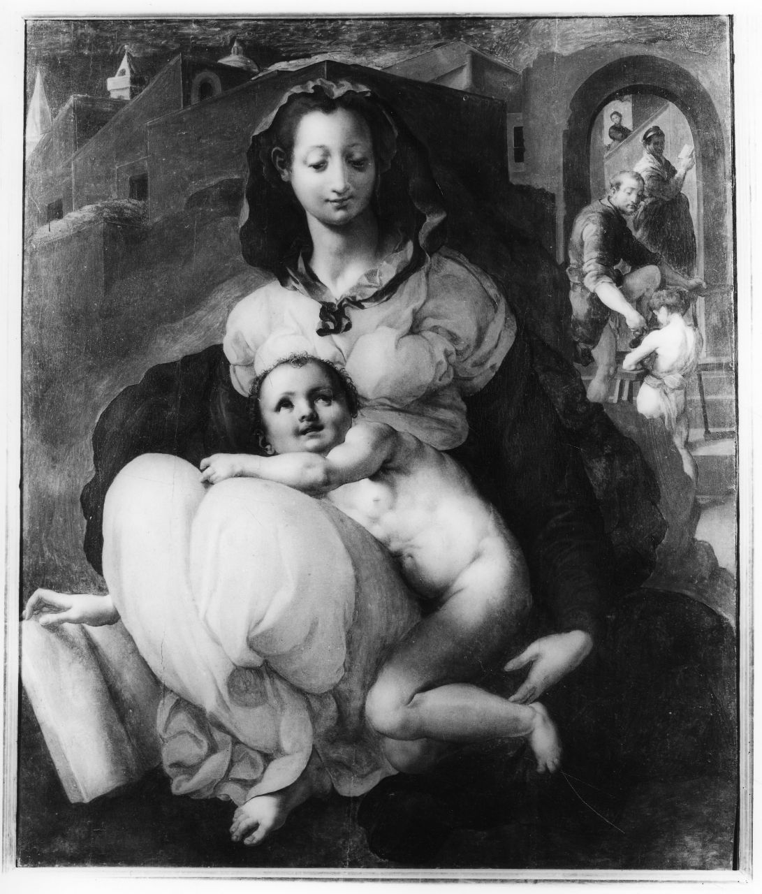 Madonna con Bambino (dipinto) di Carucci Jacopo detto Pontormo (attribuito) (sec. XVI)
