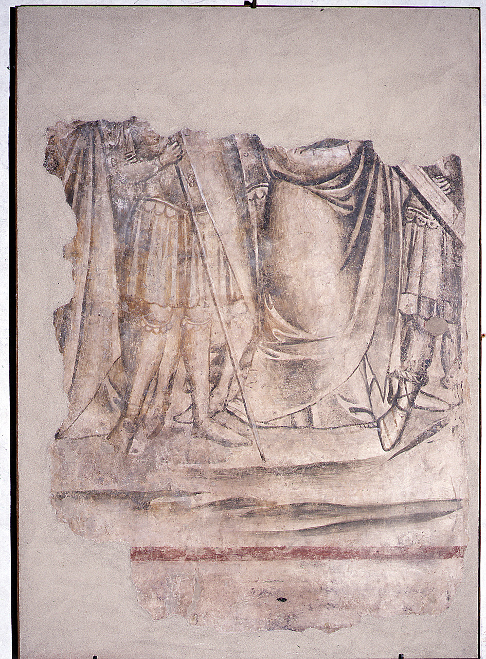 salita di Cristo al monte Calvario (dipinto, frammento) - ambito italiano (fine/inizio secc. XIV/ XV)