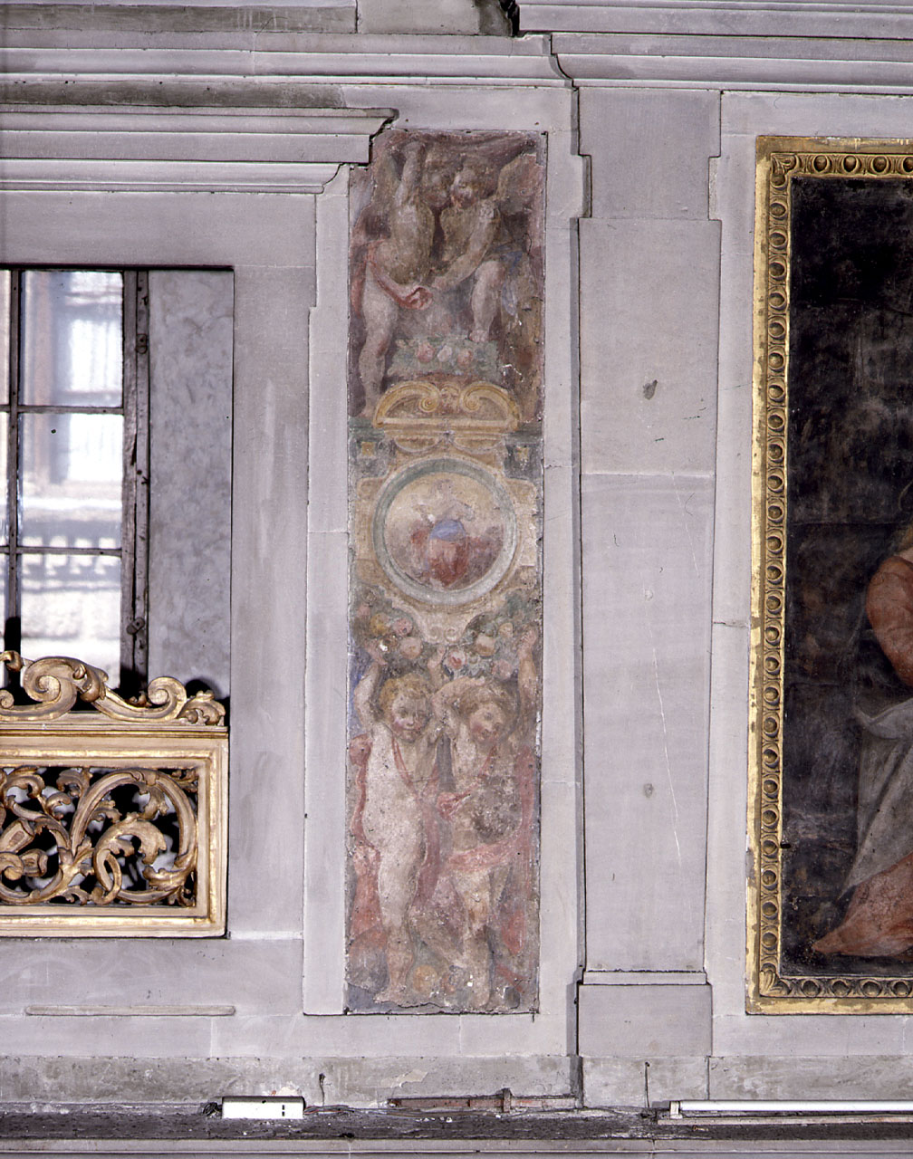 angeli, figure allegoriche (dipinto) - ambito fiorentino (sec. XVI)