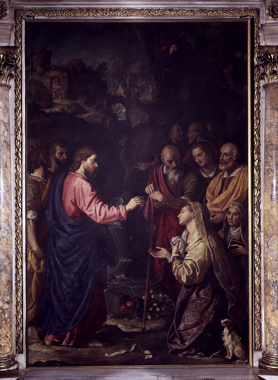 Cristo guarisce la figlia della cananea (dipinto) di Allori Alessandro (sec. XVI)