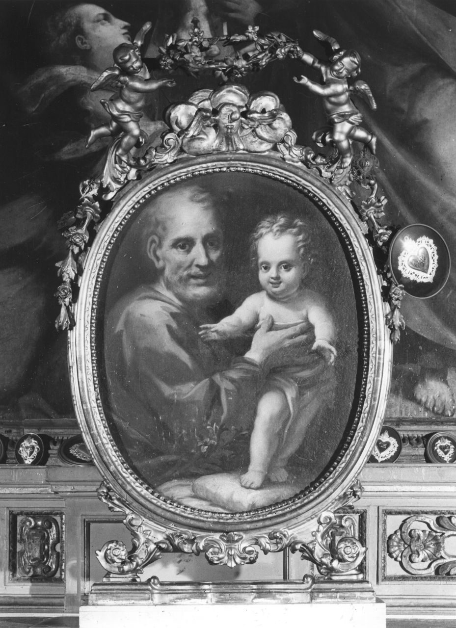 San Giuseppe con Gesù Bambino (dipinto) di Dandini Pietro (attribuito) (secc. XVII/ XVIII)