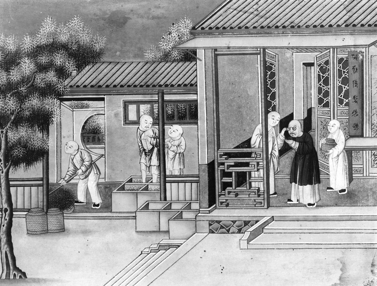 lavorazione del tè (dipinto) - ambito cinese (sec. XVIII)
