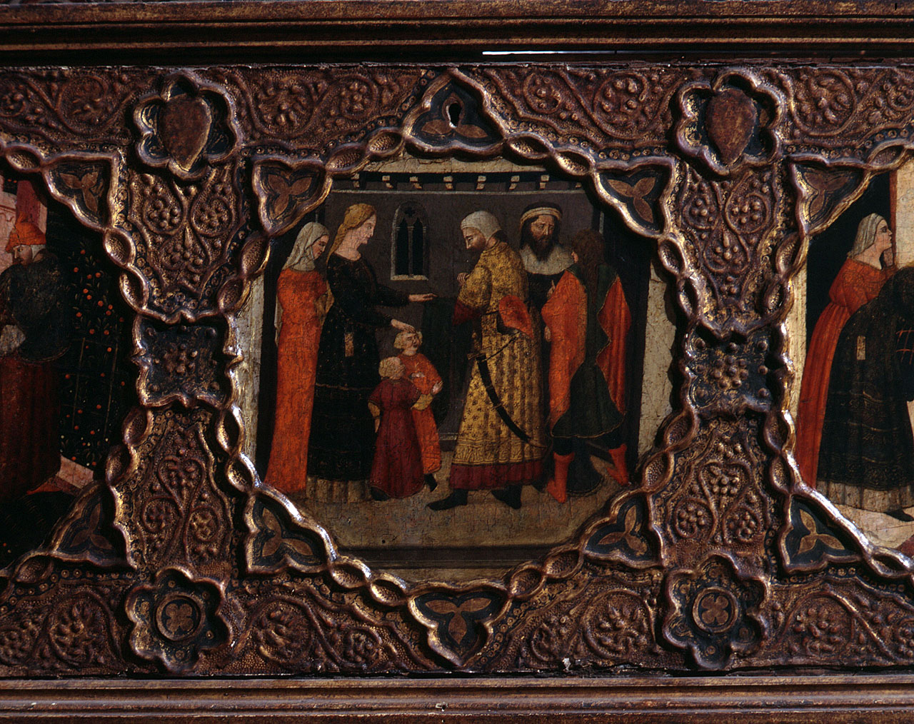 Saladino è ospitato da Torello e da sua moglie (formella) - bottega fiorentina (fine/inizio secc. XIV/ XV)