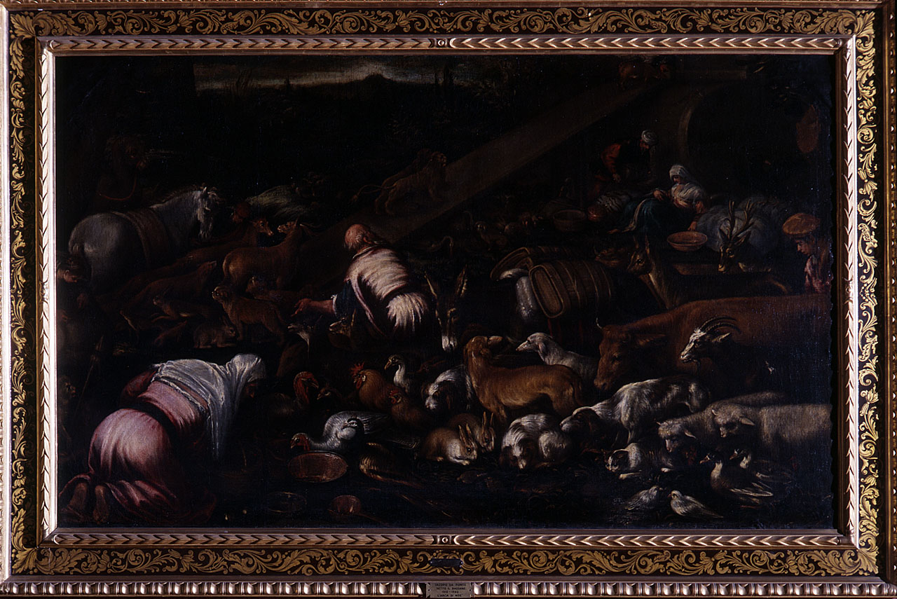 imbarco degli animali nell'arca (dipinto) di Da Ponte Jacopo detto Jacopo Bassano (bottega) (ultimo quarto sec. XVI)